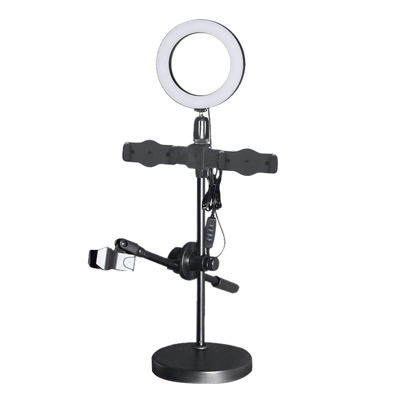 

LED Ring Light Selfie Ring Lamp Multifunction with Tripod Stand and Cell Phone Microphone Stand