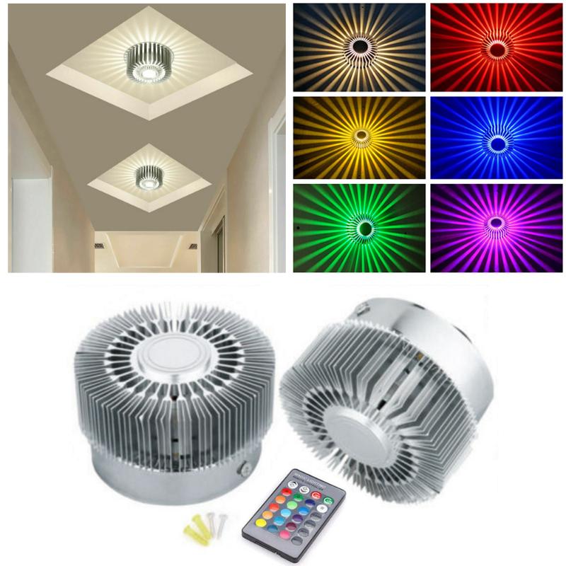 

Mounted LED Wall Light RGB Effect Lamp Sunflower Projection Rays AC85-265V Remote Control Corridor Wall Lamp 1W/ 3W