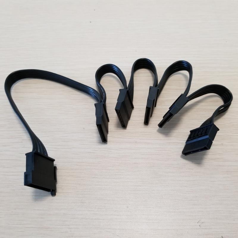 

PC Server Hard Drive 15Pin SATA Adapter 1 to 5 Splitter Power Extension Cable 18AWG Wire Black 60cm