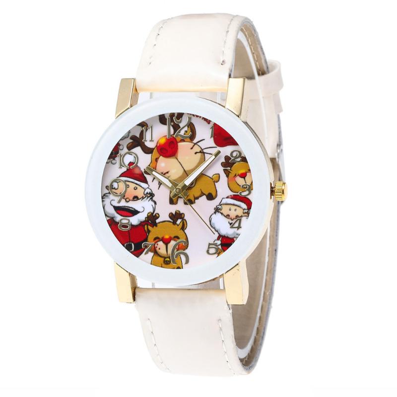 

Theme Event Watch Female Watch Santa Claus Casual Women's Ladies Luxury Creative Clock Simple Student Wristwatch Femme, Gold