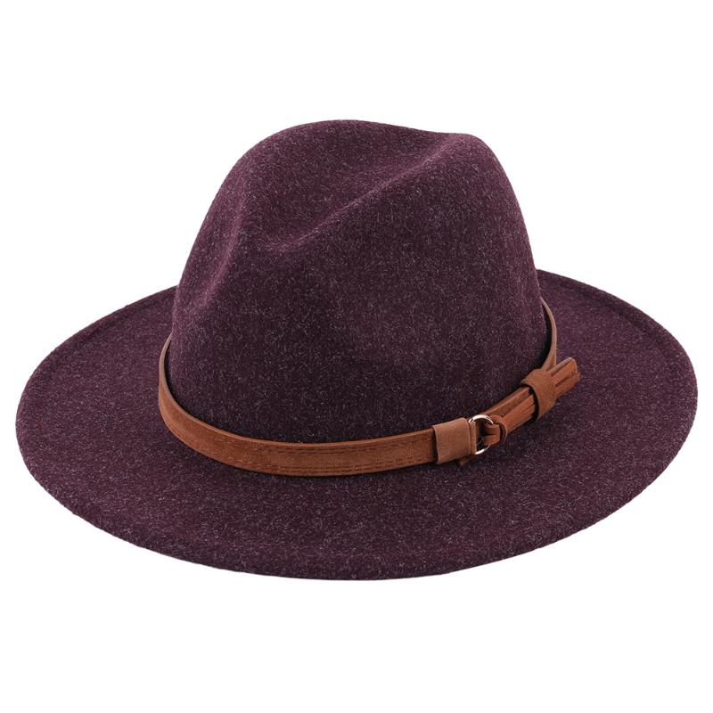

Classic spring and autumn jazz cashmere hat simple big brim hat fashion flat female, Black