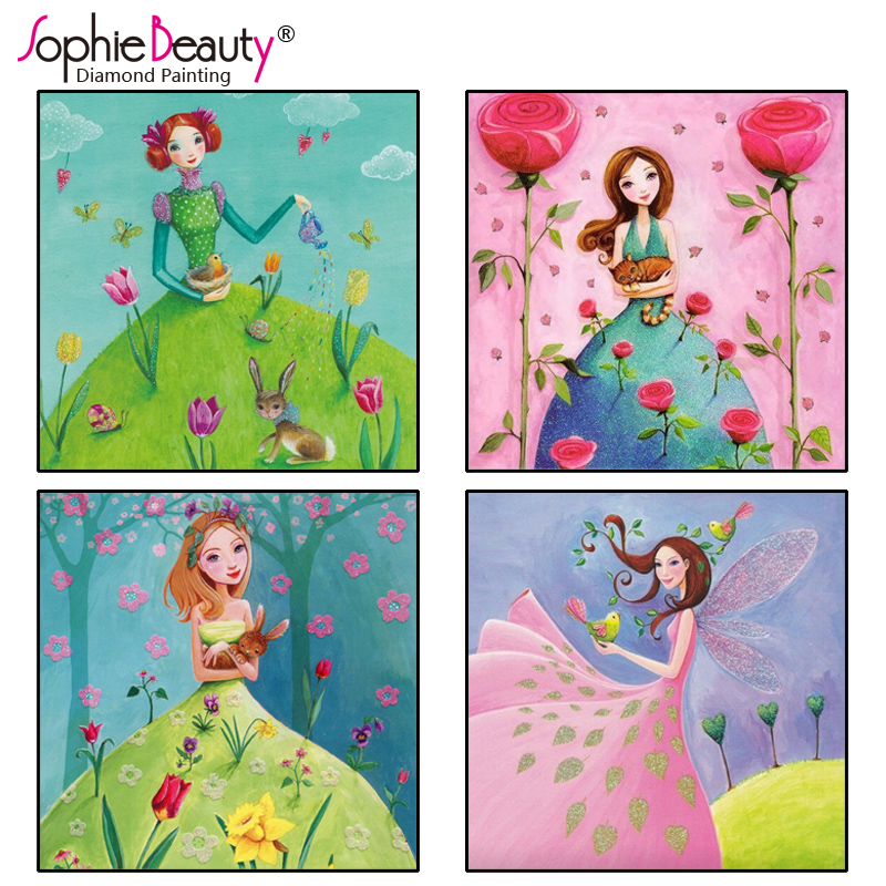 

New Diamond painting Cross Stitch Needlework Mosaic Embroidery 5D Drill Square Handcraft Sets Beauty Flower Girl Home Craft Arts