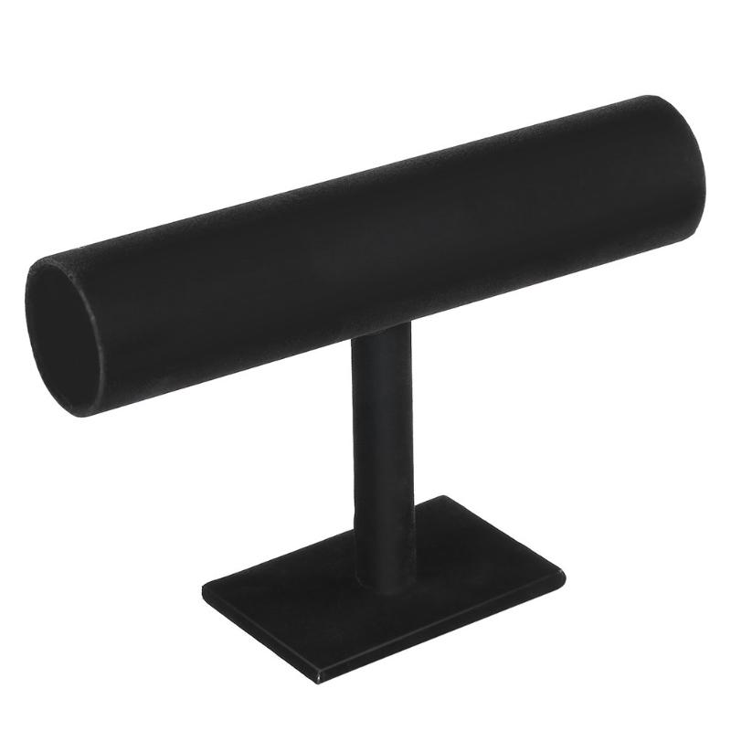 

Black Velvet T bar Bracelet Chain Watch holder Rack Jewelry Hard Display Stand Holder Jewelry Organizer saat kutusu