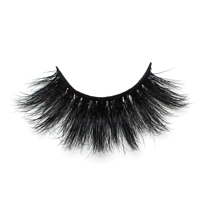 

High quality 5D real mink 25mm lashes luxury mink strip custom packaging paper box handmade false eyelashes for makeup