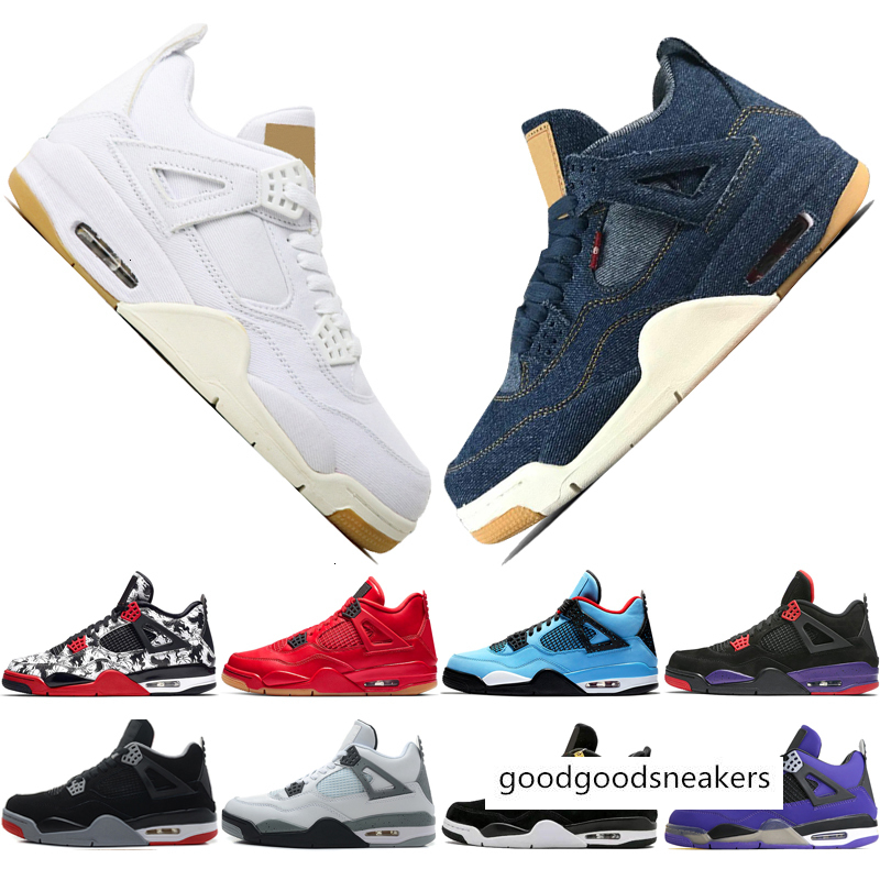 

Day Singles 4 Tattoo Travis Scotts Cactus Jack Raptors Mens Basketball Shoes 4s White Cement Eminem men sports sneakers women trainers, #07 bred