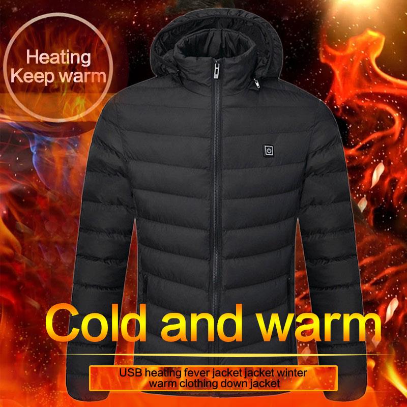 

Coat Hoodie Jacket USB Heated Coat Electric Vest Heated Pocket Temperature Ajustable Heating Skiing Electric Battery, Red