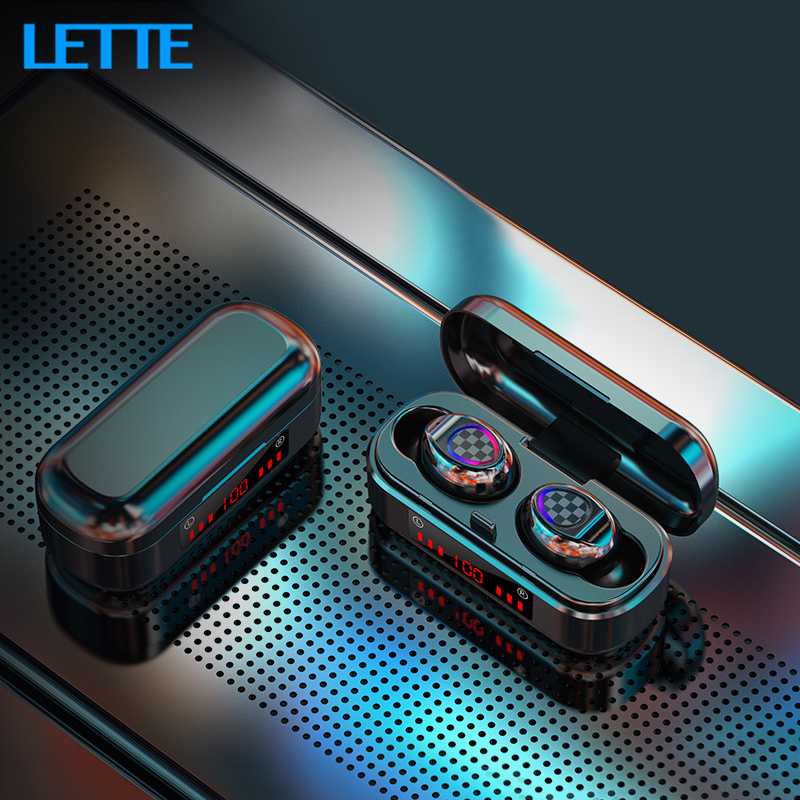 

V8 Bluetooth V5.0 Wireless Headset Sports LED Ear Buds In-ear