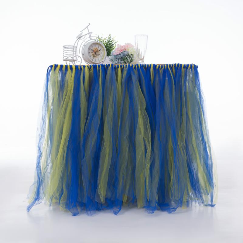 

Table Skirt Tulle Tutu Tableware For Wedding Halloween Birthday Party Decoration Baby Shower Skirting Home Textile