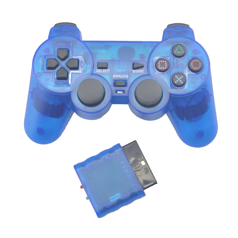 

Transparent Color Wireless Gamepad For PS2 2.4G Vibration Joystick Blutooth Controller For 2 Joypad