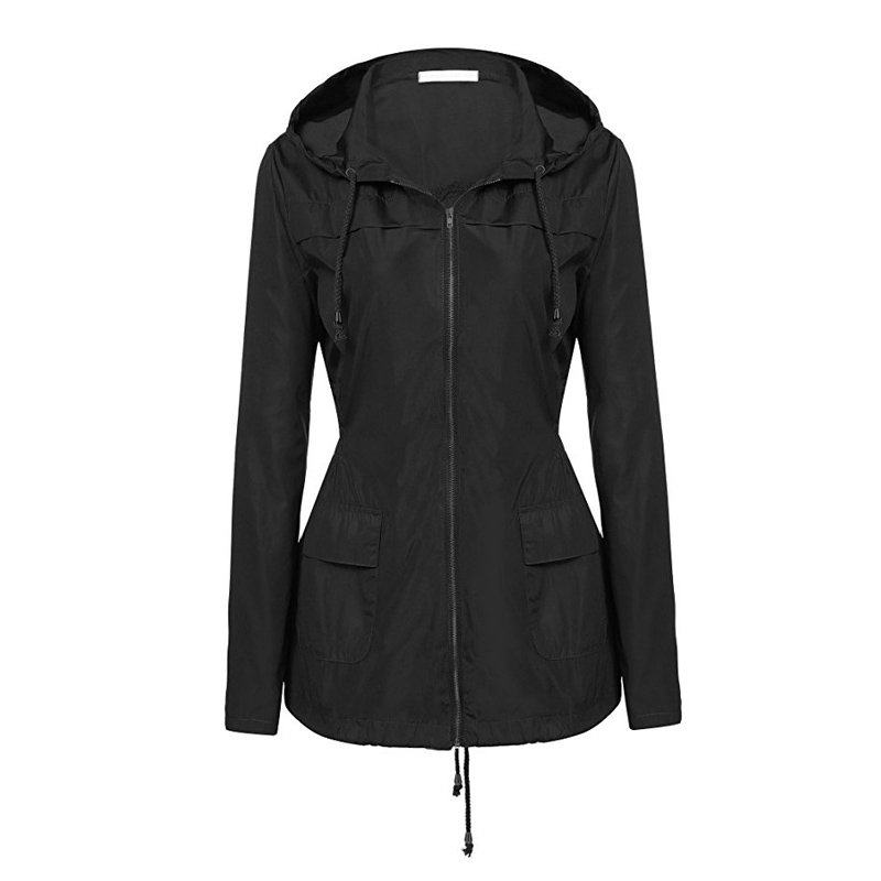 

Women' Windbreaker 2020 Spring Jacket Women Long Sleeve Hooded Female Waterproof Outerwear Oversized Summer Jackets Raincoat, Army green