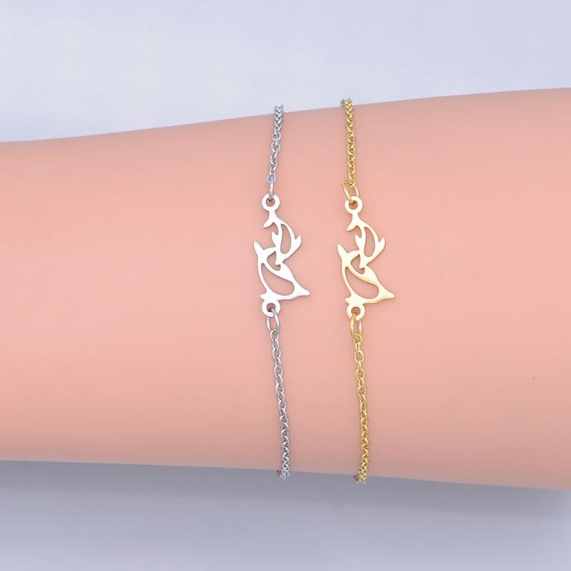 

100% Stainless Steel Dainty Playing Dolphin Charm Bracelet For Women Wholesale Dropshipping Super Quality