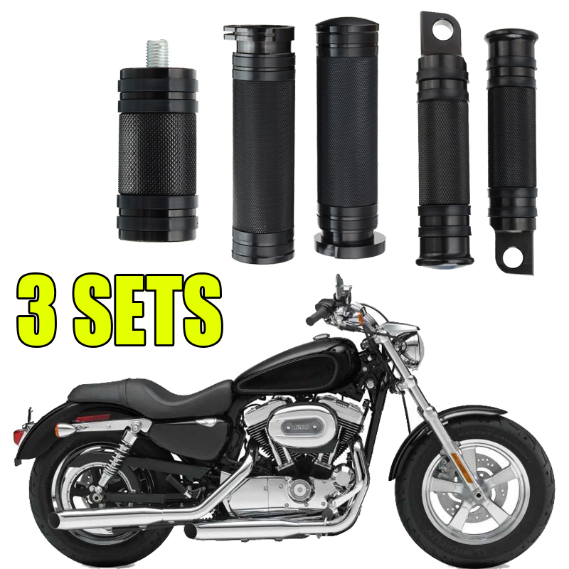 

3Set For Grips Footrest Foot Pegs Pedal Shift Nails Pegs For Touring Sportster Motorcycle 883 XL Dyna Softail Custom