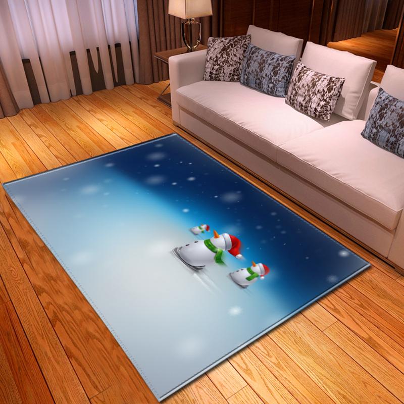 

Merry Christmas Snowman Area Rug Home Decor Dining Table Mats Kids Crawling Play Rug Carpet Bedroom Bedside Living Room Carpets, No-2