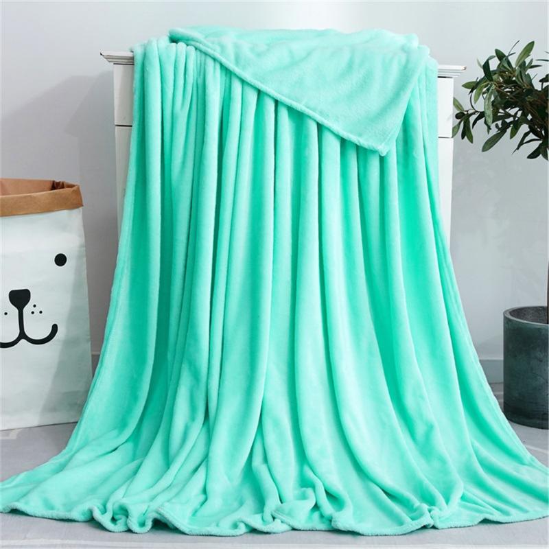 

22 Colors Warm Coral Fleece Blanket Bedspread Sofa Fabric Bedding Blanket 5 Sizes Office Car Air Condition Home Textile