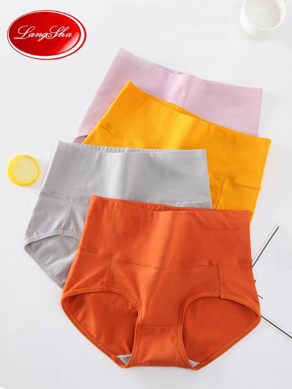 

Plus Size 4XL 4Pcs/lot Women Cotton Underwear High Waist Panties Body Shaper Lingerie Breathable Female Slimming Control Panties, Low waist 8503 set2