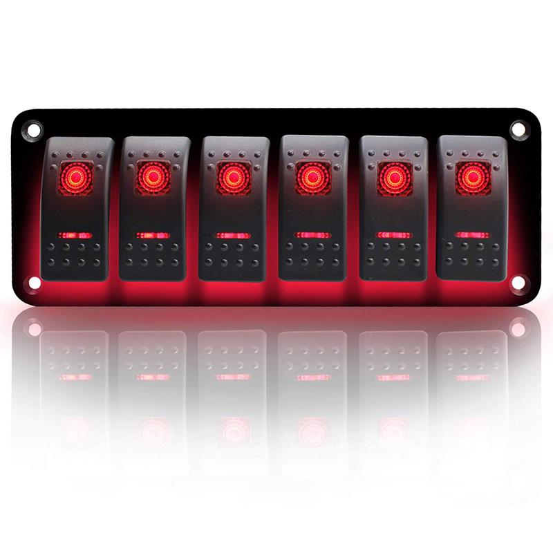 5 X 12V 20A Barra del Eje de Balancín Interruptor Luz LED Azul 4Pin titular coche barco AB