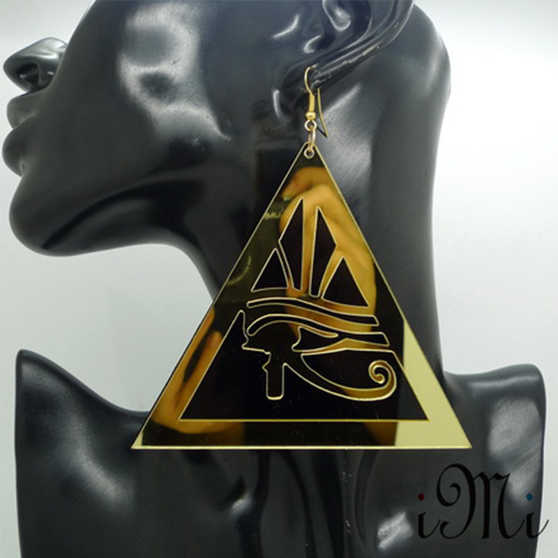 

Gold Color Earrings Acrylci Laser Cut Earrings Egypt Style Horus Eyes Fashion