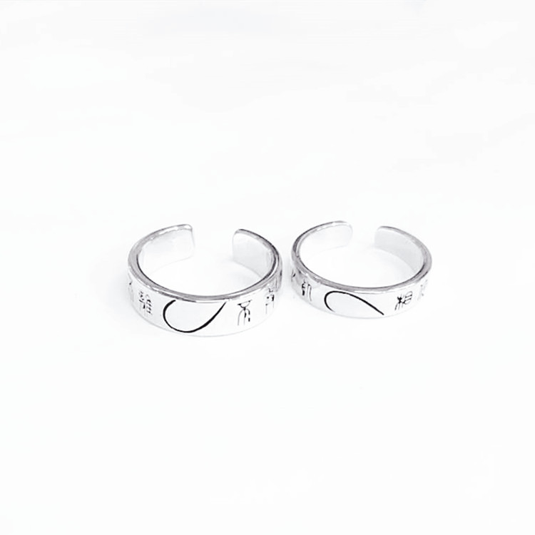 

Real 925 Sterling Silver Half Love Opening Adjustable Ring For Fashion Women Party Vintage Fine Jewelry Accessories