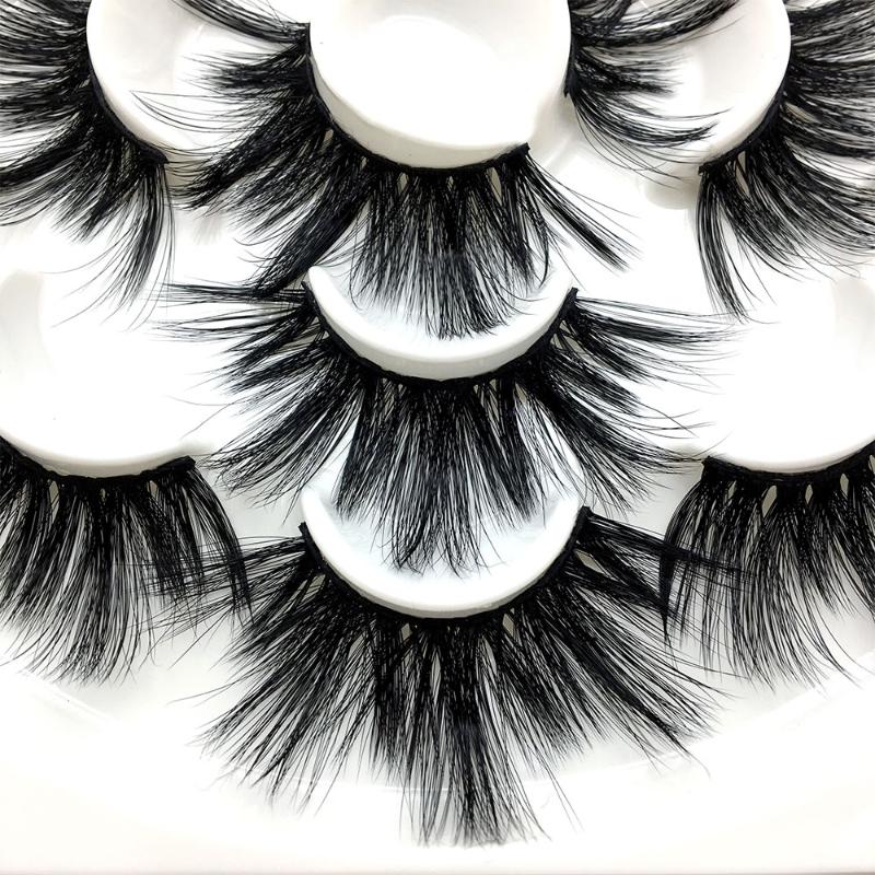 

HBZGTLAD 7 pairs 25mm long 3D Mink Lashes Natural Long False Eyelashes Dramatic Volume Fake Lashes Makeup Extension Eyelashes