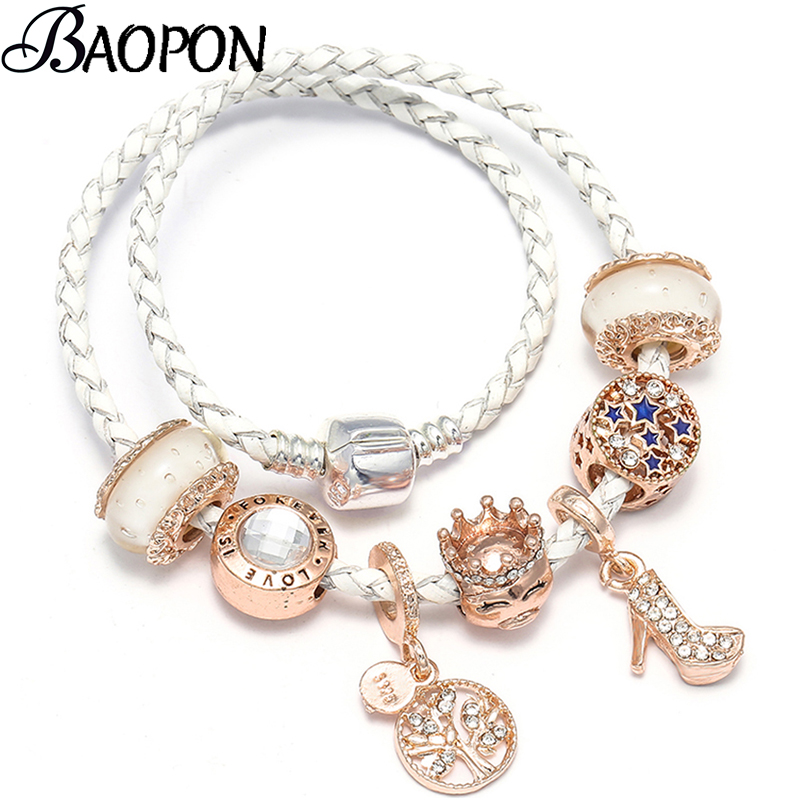 

Luxurious Crystal Charm Bracelets Silver Color Life Of Tree Pendant Fits Fine Bracelets for Women Fashion Jewelry Party Gift
