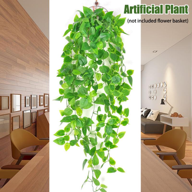 

Gift Wedding Garland Fake Leaves Outdoor Bedroom Artificial Plant Party Green Garden Rattan Balcony Wall Hanging Home Decoration, As pic
