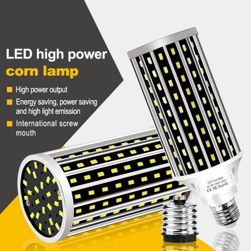 

LED Bulbs AC100-277V E27 50W 2835 Fan Cooling LED Corn Lights Bulb Without Lamp Cover for Indoor Home Decoration Droplight Street Spotlight
