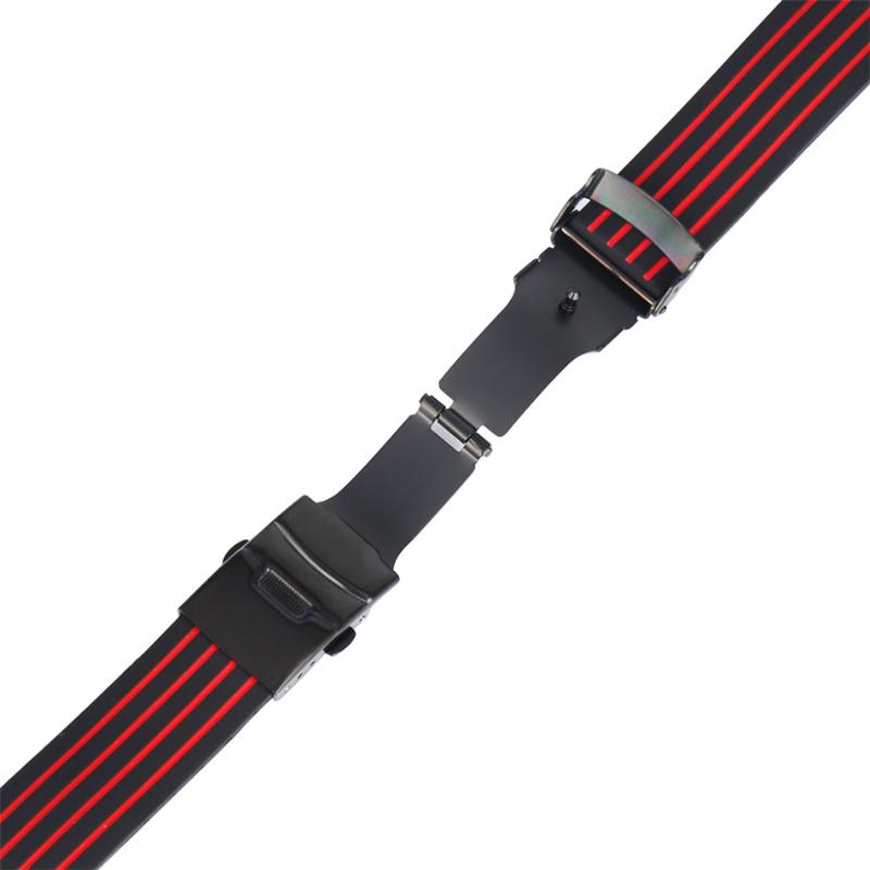 

18/20/22/24mm Fashion Silicone Watch Bands Red/Yellow/Blue/White Black Silicone Bands Folding Safety Clasp Luxury Watch Straps