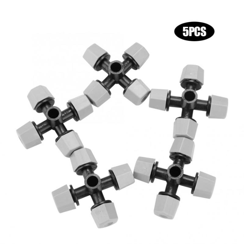 

5Pcs/Set Cross Water Spray Head Nozzle Practical Garden Agriculture 4 Holes Irrigation Watering Tools, As picture