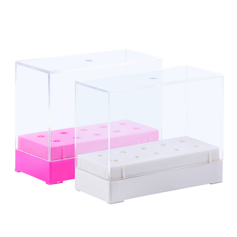 

Empty Stand Display Container Nail Case Cutter Acrylic Nail Drill Bit Storage Box for Milling Machine Manicure Accessories
