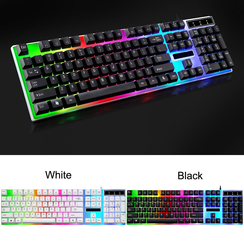 

Keyboard Wired USB Gaming Mouse Flexible Polychromatic LED Lights Computer Mechanical Feel Backlit Keyboard G21