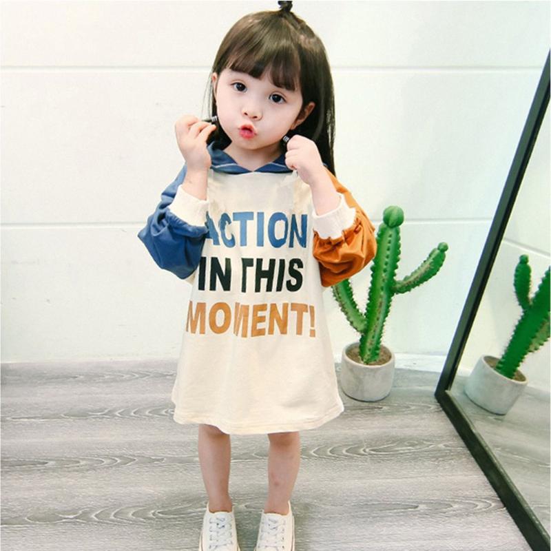 

Winter Kids Little Girls Fashion Cotton Long Sleeve Beautiful Color Pullover Princess Dress for Casual Daily Wearing, 130cm