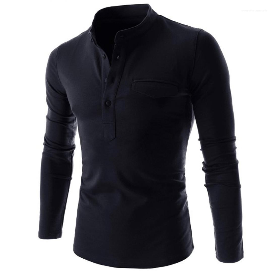 

2020 Designer Luxury Polos Spring Autumn Long Sleeve Solid Color Tshirt Stand Collar Streetwear Male Clothing Mens, White