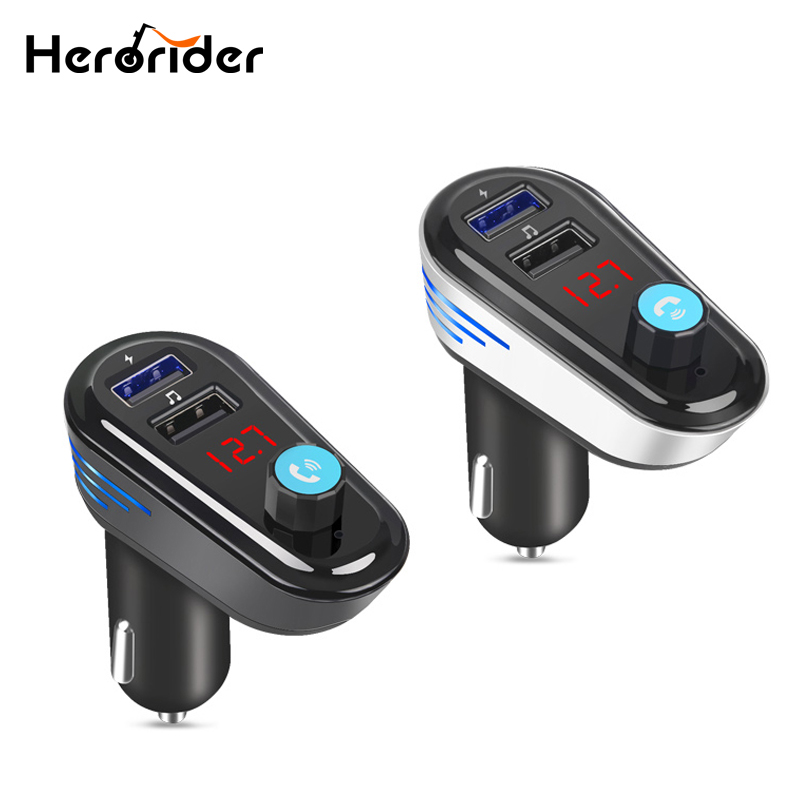 

Herorider 5V 3.1A USB Charger Bluetooth Fm Transmitter Modulator Audio Car Mp3 Player Handsfree Car Kit Mp3 Fm Transmitter