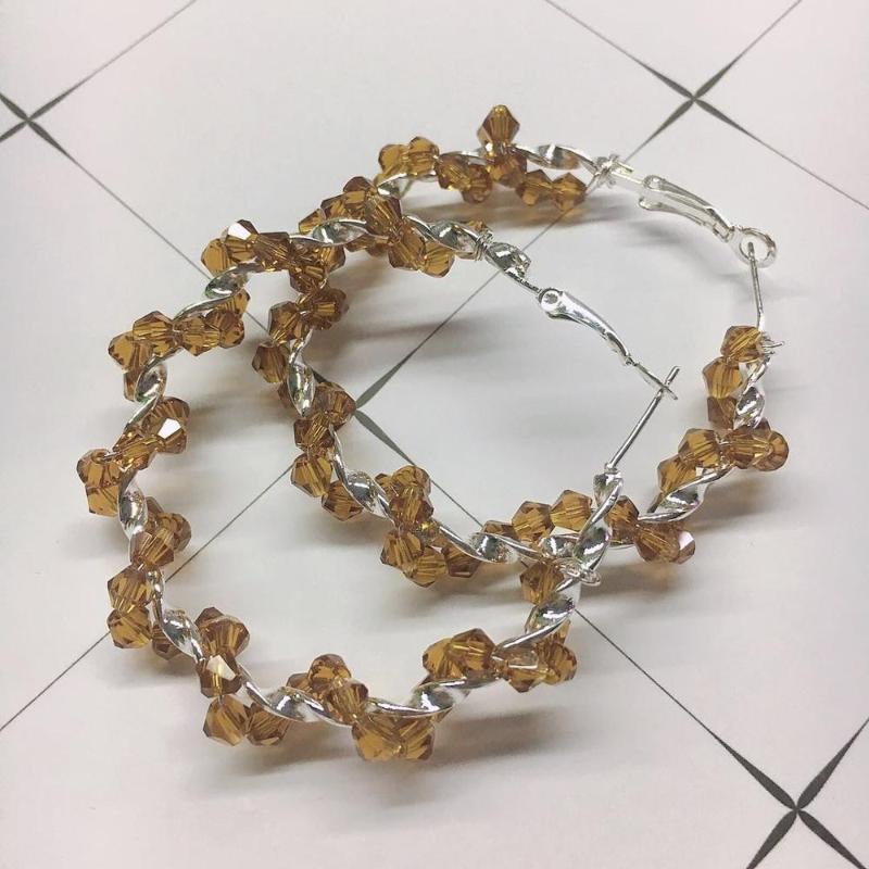 

New fashion crystal earrings women's glittering Earrings geometric charm Design women's fashion jewelry gifts