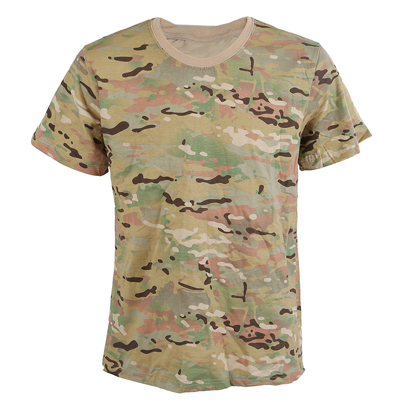 

Summer Outdoors Hunting Camouflage T-shirt Men Breathable Combat T Shirt Dry Sport Camo Outdoor Camp Tees CP, Army green