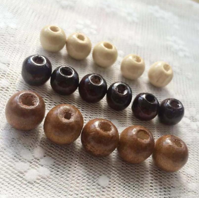 

1 pack 4 6 8 10 12MM Round Natural Wood Beads White Brown Color Handmade Craft Wooden Spacer Bead Fit DIY Jewelry Accessories