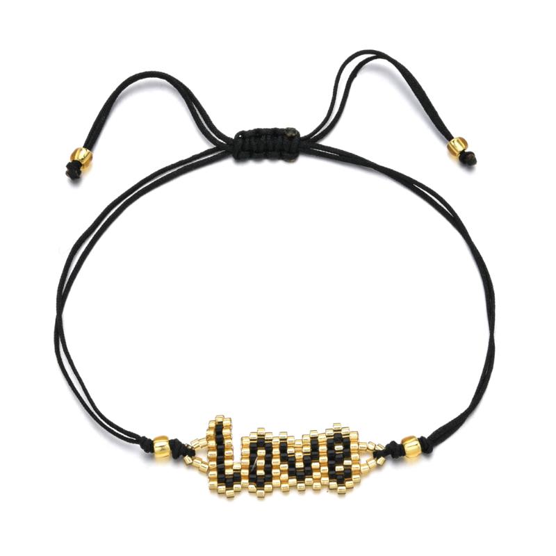 

Charm Bracelets Trendy Miyuki Bracelet DIY Letter Love Beads For Women Men Kids Delica Rope Chain Friendship Gift