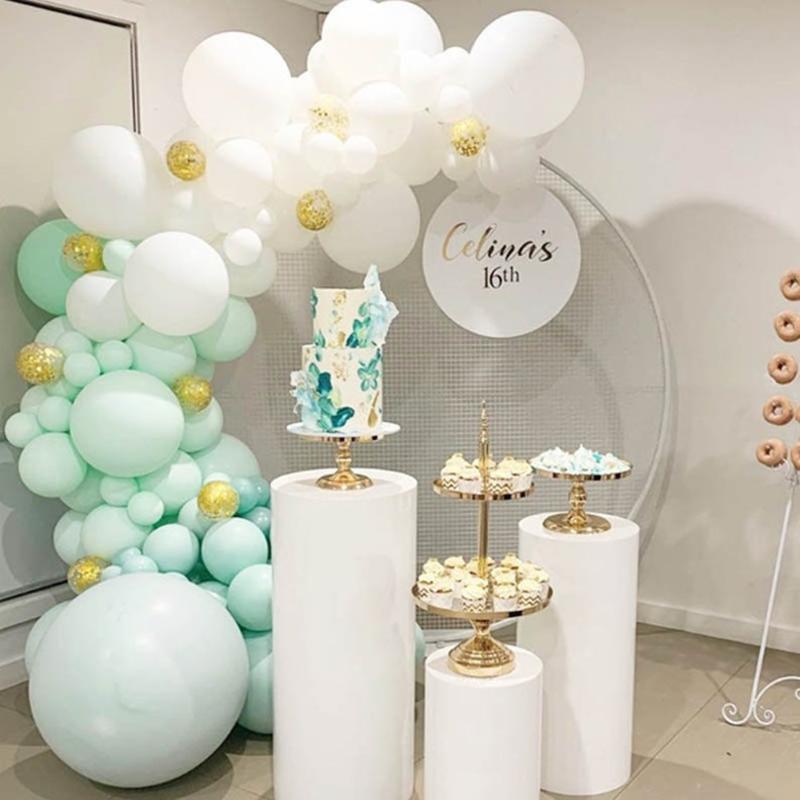 

113pcs/set Pastel Baby White Green Macaron Balloon Garland Arch Wedding Bridal Shower Party Backdrop Wall Balloons Decoation