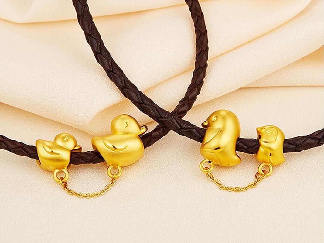 

Luxury Fashion Arrival 3D 24K Yellow gold Mother and Son Animal Bracelet Son Animal 2.22g