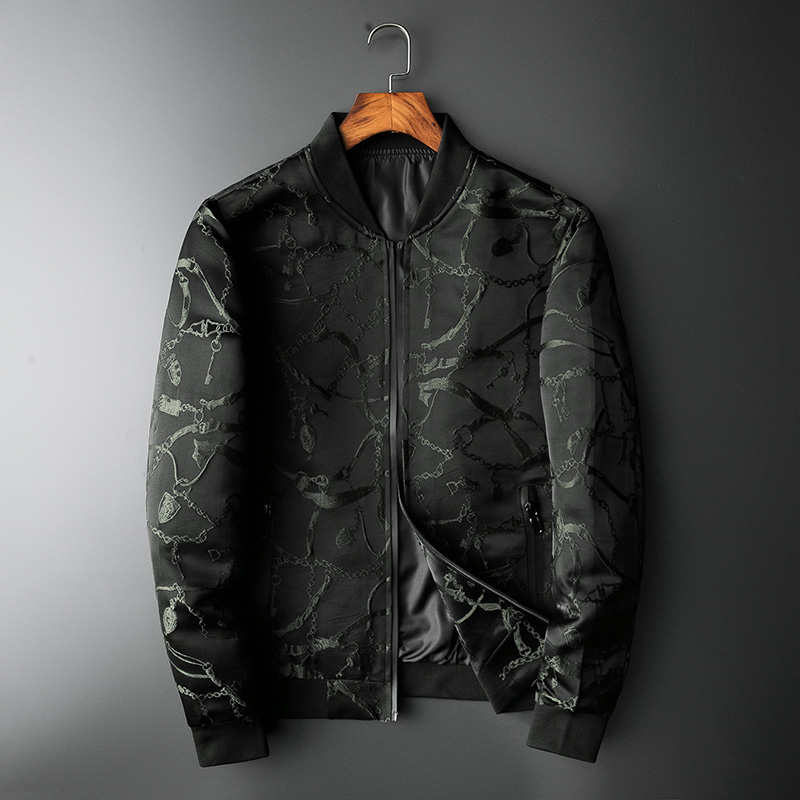 

Black Jacket Men Autumn Slim Fit Jacquard Bomber Jacket High Quality 5xl Chaqueta Hombre Casual Bomber Outfit Vintage Coat Men