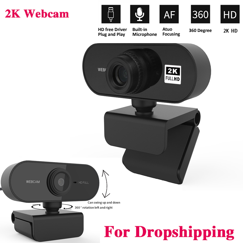 

Auto Focus 2K HD Webcam Built-in Microphone High-end Drive-free Computer Camera Computer Peripherals Web Camera For PC Laptop