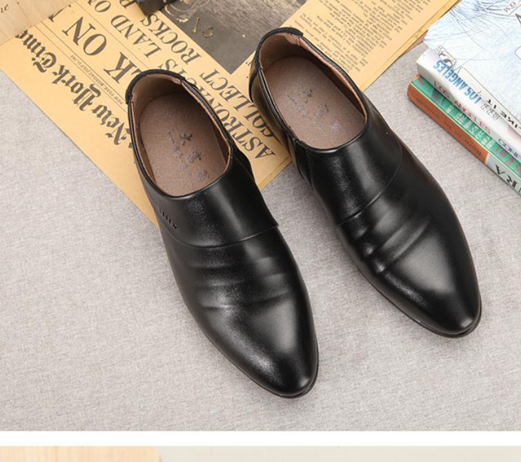 

2020 Spring and Autumn with New style fashion Low heel pointed end Men's shoes @KL12, Black