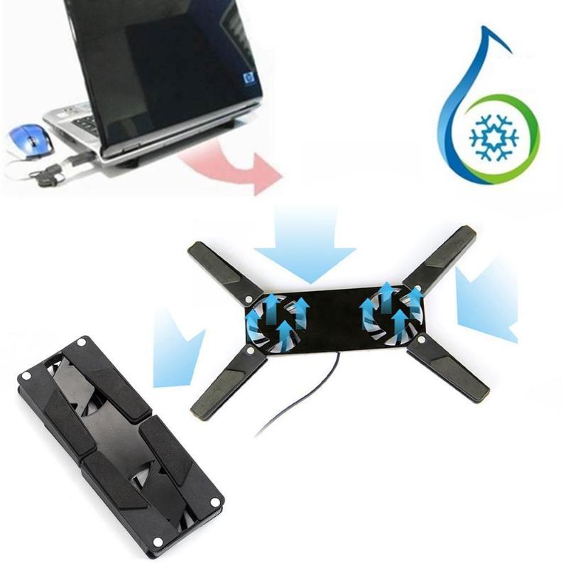 

New Rotatable USB Fan Cooling Pad 2 Fans Cooler Notebook Fan Laptop Laptop PC For 7-15" USB PC Stand Computer Cooler Comput M2G5