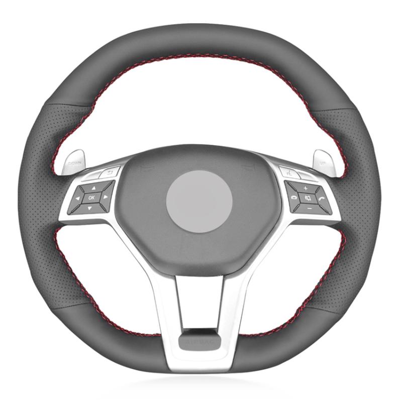 

Black PU Faux Leather DIY Car Steering Wheel Cover For - A45 CLA45 C63 E63 CLS63 SLK55 SL 63 65 GLA45 2012-2020