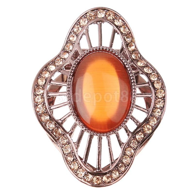 

Vintage Crystal Cat's Eye Scarf Ring Scarf Buckle Clip Slide Buckle Jewelry