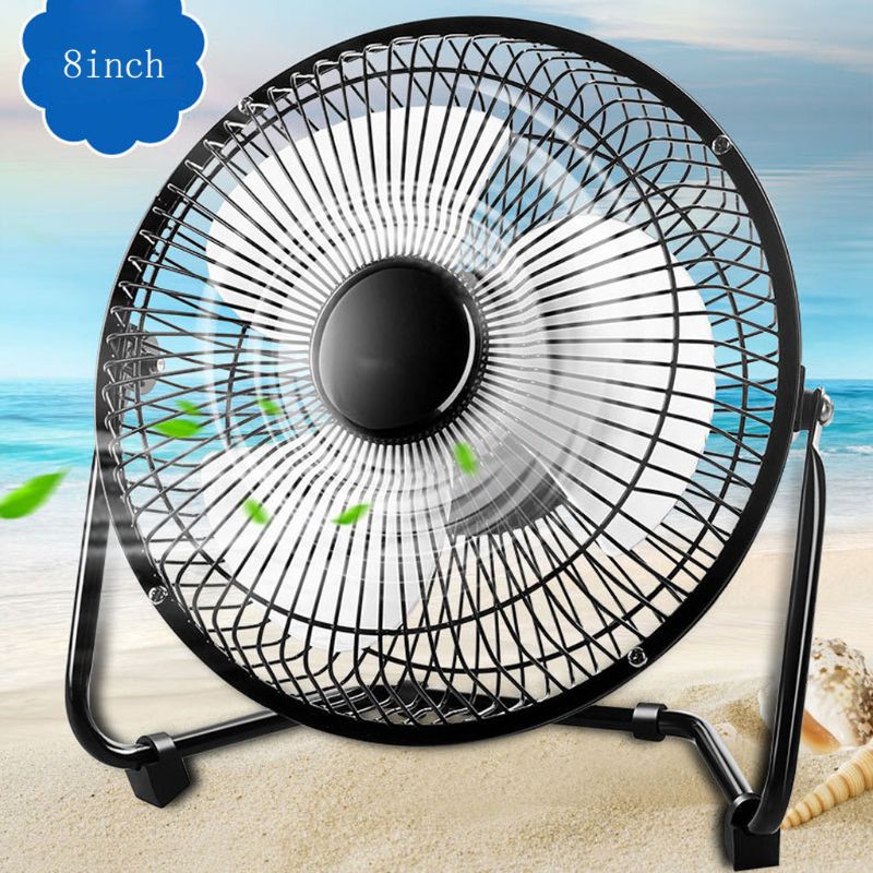 

8 Inch USB Powered Metal Portable USB Desk Fan with 2 Speeds Switch Personal Cooling Fan for Home Office Table Outdoor
