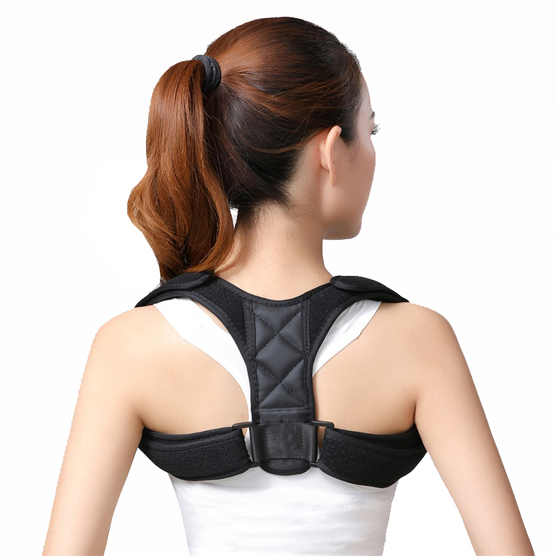 

Back Support 2021 Clavicle Spine Shoulder Lumbar Posture Correction Brace Belt Adjustable Corrector, Black