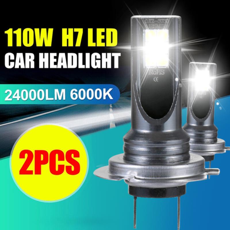 

2Pcs/Set Waterproof Car LED Light H7 110W 24000Lm LED Car Headlight Conversion Globes Bulb Beam 6000K Kit Accessories