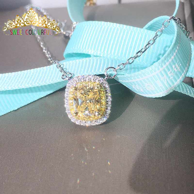 

Jewelry 100% 18K gold moissanite Diamond Necklace with a certificate 004