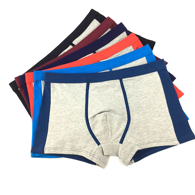 

3XL Manufacturers direct wholesale code men's underwear cotton U-convex breathable waist flat-angle underwear, Multi
